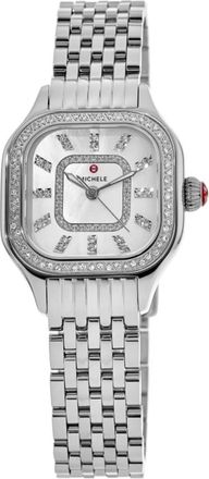 Michele Meggie Diamond 25mm Mother of Pearl Dial Stainless Steel Womens Watch MWW33D000001