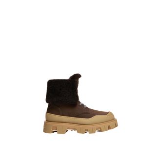 Moncler Moncler Peak Snowcap Nubuck & Shearling Boots, Women, Brown, Size: 37,5