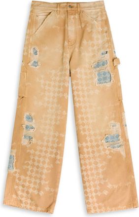 Amiri Denim Repair Logo Wide-leg Jeans - Camel - 36 (W36 / XL)