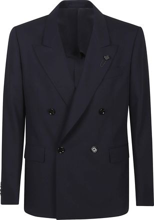 Lardini Double-Breasted Feeling Virgin Wool Blazer