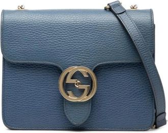 Gucci Pre-owned Cross Body Bags, female, Blue, Size: ONE SIZE Pre-owned Vintage Cross Body Bag