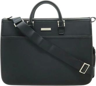 Burberry Pre-owned Handbags, female, Black, Size: ONE SIZE Pre-owned Nylon Leather 2way Briefcase