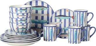 Certified International Something Fish 16Pc Dinnerware Set, Service For 4
