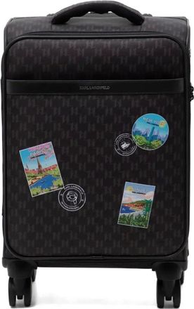 Karl Lagerfeld Valigia IKON con monogramma - Marrone