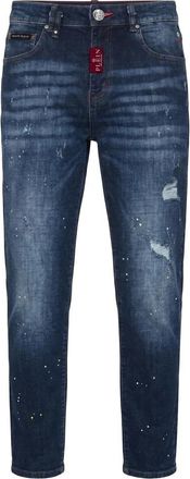 Philipp Plein New Tapered Fit Jeans Basic - Heren - Slim Fit Jeans - Blauw - W33 - Katoen - Jeans