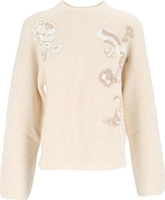 Ermanno Scervino Maglia - Dames - Ronde hals truien - Beige - M - Truien & Vesten