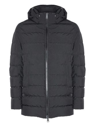 Herno hooded quilted jacket - men - Goose Down/Polyamide/Polyester/Goose Feather - 56 - Black