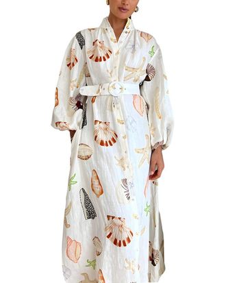 Multi Seating Company Esea Linen-Blend Midi Dress