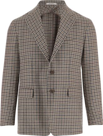 Tagliatore Multicolor Wool Checked Blazer