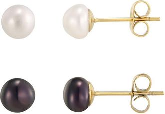 Adornia Adornia 18K Plated Stainless Steel 6Mm Pearl Earrings