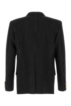 Valentino Garavani Mens Embroidered Wool Blend Blazer Nerobianco Giacche E Gilet Jacket