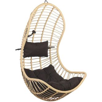Beliani Beliani - Poltrona Sospesa in Rattan Beige Senza Piedistallo Indoor-Outdoor Pineto