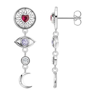 Thomas Sabo Thomas Sabo - Kosmische Talismane Oorbellen - Dames - Accessoires - Grijs - Maat: ONE Size Leer
