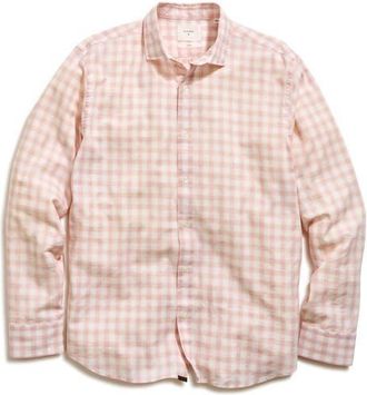 Billy Reid Hutcheson Plaid Button-Up Sport Shirt in Blush/White at Nordstrom, Size Xx-Large