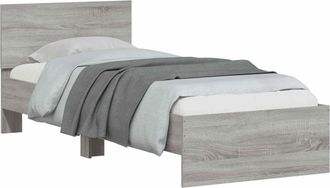 vidaXL Estructura De Cama Con Cabecero Sonoma Gris 80 X 200 Cm Vidaxl