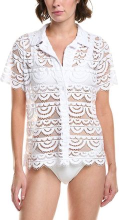 PQ Swim Lace Button Top