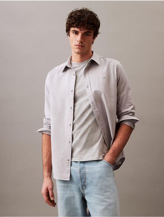 Calvin Klein Mens Oxford Classic Shirt - Grey - XS