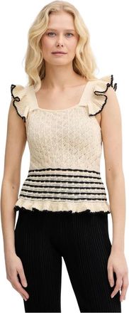 Twinset Top con volant - - Blouses & Shirts - Donna - Beige - L