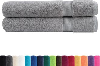 Berkfield Home Premium Towels SOLUND 2pcs Grey 100x200cm 600gsm