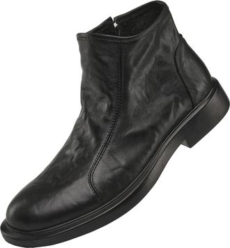 Generic Mens Fashion Dress Boots - Black Genuine Leather Classic Slip on Chelsea Oxford Ankle Boots (Black,7.5)