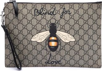 Gucci Pre-owned Gucci GG Supreme Blind for Love Clutch Ladies Z5V0JB54Y09ZCLIA