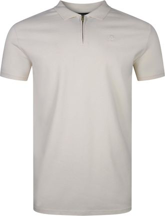 Siksilk Poloshirt SIKSILK Siksilk Polo Zip, Herren, Gr. XXL, ecru, Obermaterial: 95% Baumwolle CO. 5% Polyester PES., Shirts Poloshirt