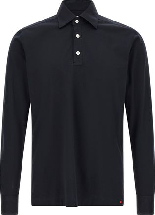 Kiton Blue Cotton Polo Mens Shirt