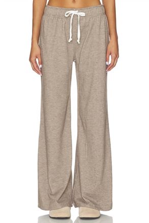bobi Wide Leg Drawstring Pant In Taupe