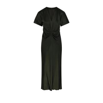 Victoria Beckham Dames, Jurken, Groen, Maat: S Leer