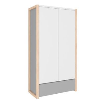 OEM Armoire 2 Portes 1 Tiroir Bellamy Pinette Blanc Et Gris