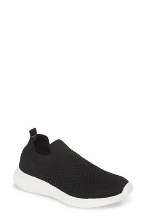 David Tate Tiptop Knit Sneaker in Black Stretch Fabric at Nordstrom, Size 10.5