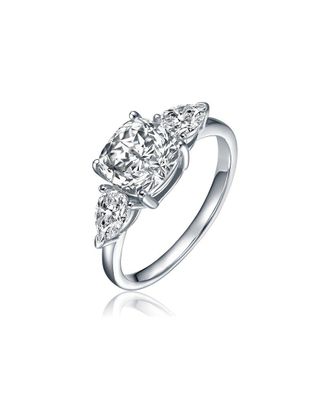 Genevive Silver Cz Engagement Ring