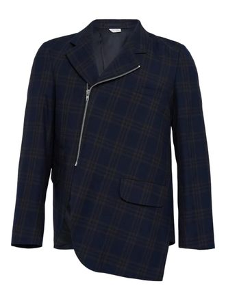 Comme Des Garçons plaid zip jacket - Blue