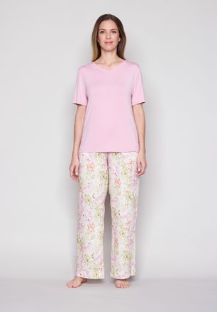 Joop Pyjamahose JOOP, Damen, Gr. 34, N-Gr, floraler print, Web, Obermaterial: 100% Lyocell, bequem lang, Hosen Pyjamahose, mit Allover-Print und seitlichen