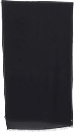 Emporio Armani Accessoires, Dames, Zwart, ONE Size, Katoen, Monogram Sjaal met Franjes