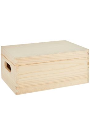 Homeware Kiste, Kieferfarben, Holz, Kiefer, massiv, 20x14x30 cm, Deckel, Deckel aufklappbar, Ordnen & Aufbewahren, Dekoboxen & Aufbewahrungsboxen, Holzkisten
