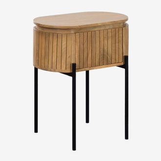 Sklum Pack De 2 Mesitas De Noche 55x40 Cm En Madera De Mango Analis Sklum