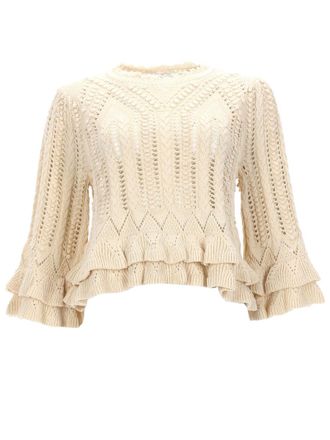 Isabel Marant Norma Cropped Openwork Knit Top