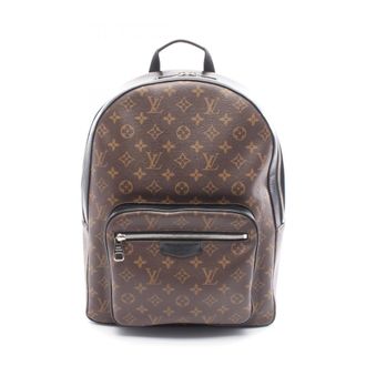 Louis Vuitton Black Brown Coated Canvas Leather Backpack (Pre-Owned)
