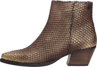 Lazamani Phoebe Enkellaarsjes - Dames - Cowboylaarzen - Geel - 36 EU - Leer - Schoenen