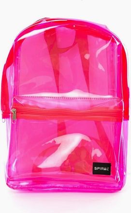 Spiral Womens Mini Rectangle Shape Backpack with Logo Patch - Pink - Size: ONE size