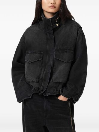 AllSaints Clay denim jack met zak - Zwart