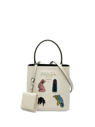 Prada 2013-2025 Small Saffiano Cuir Smalto Panier satchel - White
