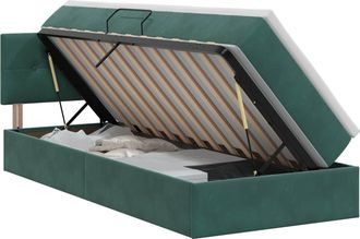 vidaXL Cama Con Almacenamiento Verde Oscuro 90 X 190 Cm Terciopelo Vidaxl