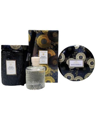 Voluspa Moso Bamboo Candle & Diffuser Trio