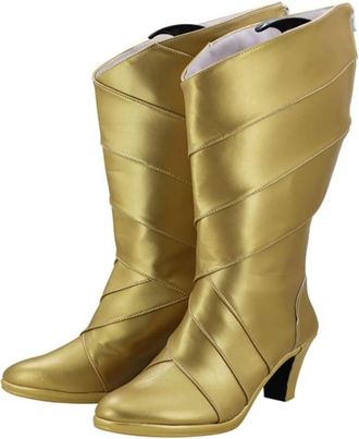 Generic Womens Anime Cosplay Boots for Nitocris Fancy Stage Performance Props Shoes Custom Made Halloween Christma Comic Con (Golden,13.5)