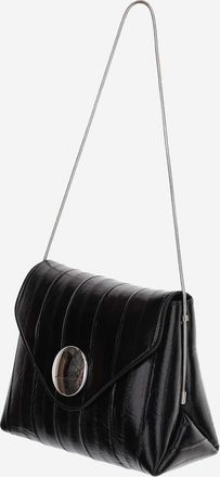 Khaite Womens Bobbi Leather Shoulder Bag Black Aguilla