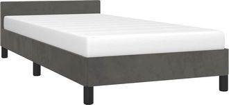 vidaXL Estructura De Cama Sin Colch&oacute;n Terciopelo Gris Oscuro 100x200cm Vidaxl