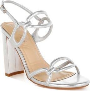 London Rag Ryzah Block Heel Sandal in Silver at Nordstrom Rack, Size 9.5