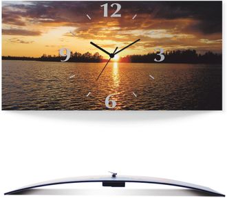 Artland Wanduhr »Sonnenuntergang am See« 3D Optik gebogen, mit Quarz- oder Funkuhrwerk, versch. Grössen